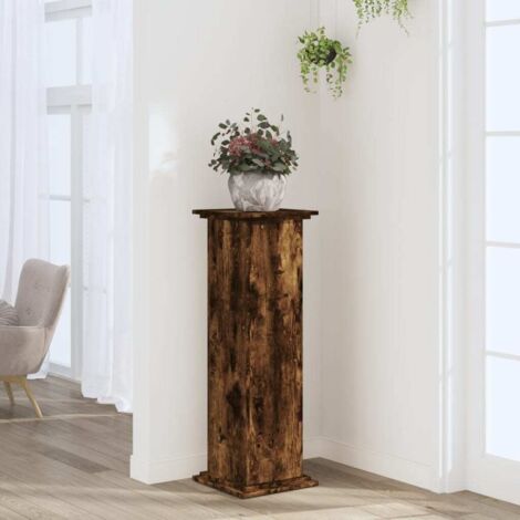 Support pour plantes chêne fumé 33x33x100 cm bois d'ingénierie vidaXL