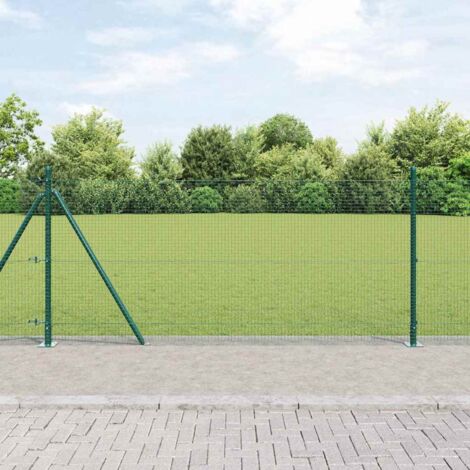 vidaXL Welded Wire Fence with Concrete Base 10 x 1 m (W x H) (1/5)