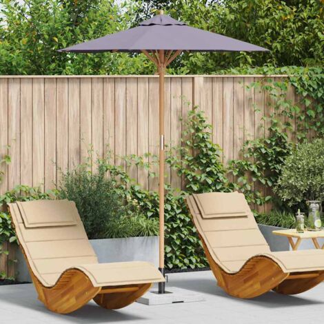 vidaXL Parasol de jardin Gris foncé Ø 180 x 230 cm Bambou