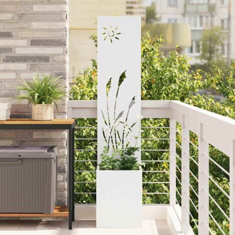 Écran de confidentialité de jardin Fretwork Blanc 32 x 140 cm vidaXL