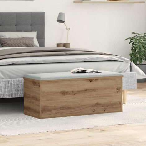 Vidaxl – Boîte de rangement rectangulaire en bois d'ingénierie – Dimensions 90 x 35 x 35 cm – Finition lisse pour entretien facile – Design moderne