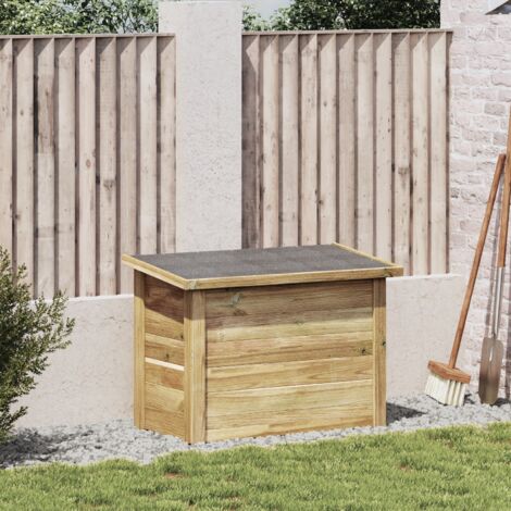 Vidaxl – Coffre de jardin en bois de pin traité 80 x 44.5 x 57.5 cm – Résistant aux intempéries – Design épuré pour intérieur et extérieur