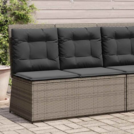 Banc inclinable de jardin avec coussins gris résine tressée vidaXL