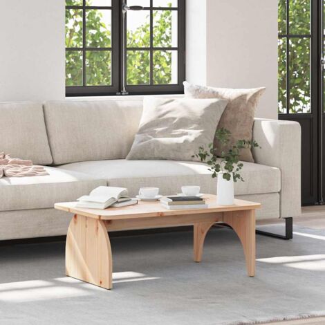 vidaXL  Coffee Table  Natural 80 x 50 x 31 cm Solid pine wood (1/5)