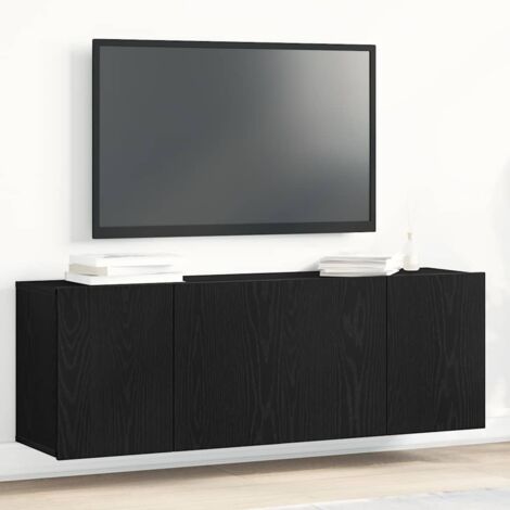 vidaXL TV Cabinets 2 pcs Black Oak 120x30x41 cm Engineered Wood (1/5)