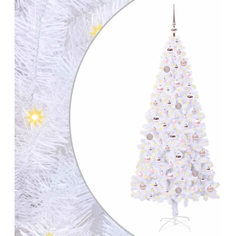 vidaXL  Artificial Christmas Tree  with Stand White 180 cm PVC and Steel (1/5)