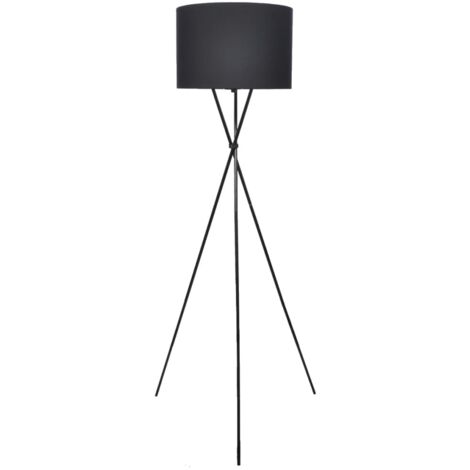 vidaXL Floor Lamp with Stand Black 139 cm (240901)