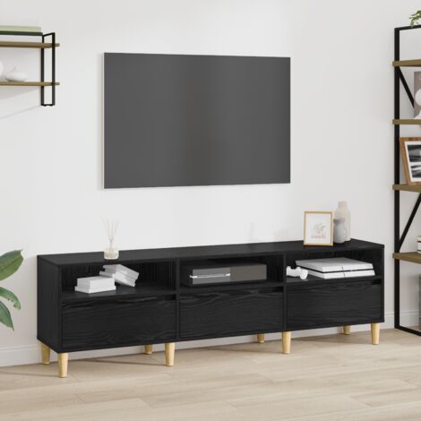 vidaXL  TV Cabinet  Black Oak 150 x 30 x 45 cm Engineered Wood (1/5)