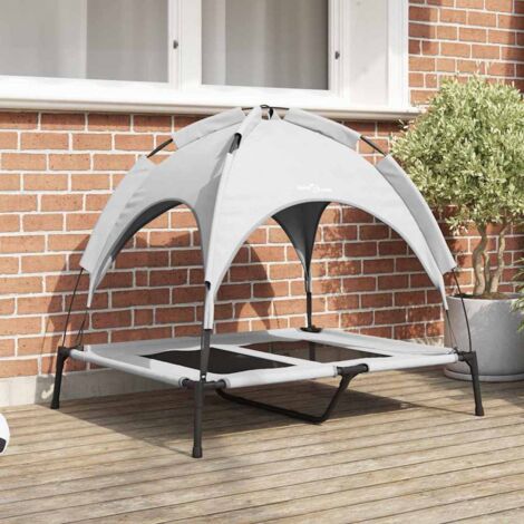 Lit pour Chien Gris Argenté l Acier vidaXL