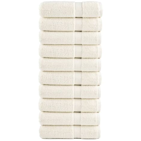 Serviettes de douche de qualité supérieure SOLUND 10 pcs crème vidaXL