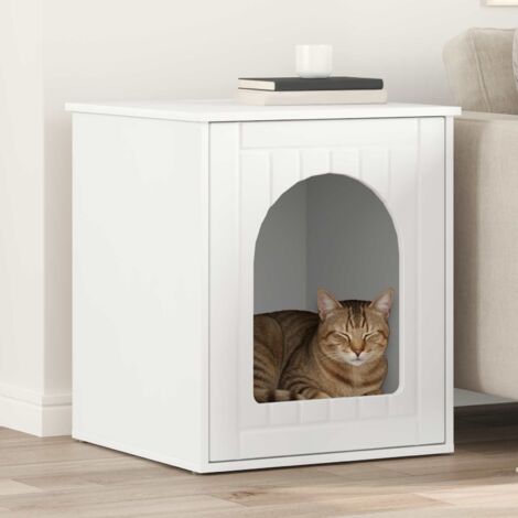 vidaXL  Cat House  White 53 x 52 x 62 cm Engineered Wood