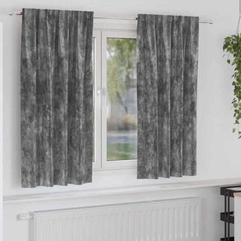 Rideau avec des rideaux 2 pcs Gris 175 x 140 cm Velours vidaXL