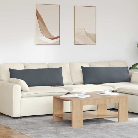 vidaXL  Sofa Pillows  2 pcs Dark Grey 120 x 40 cm Corduroy Fabric