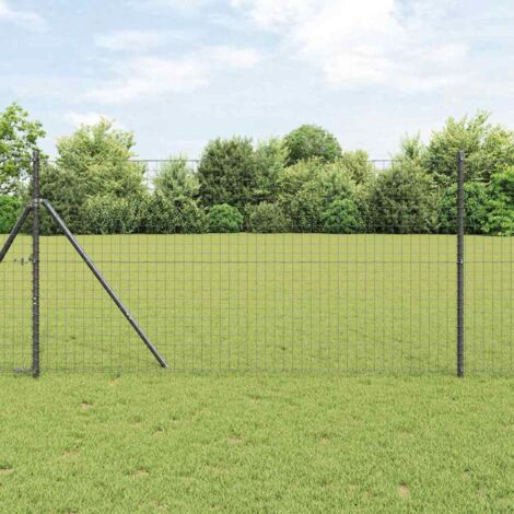 vidaXL Euro Fence Grey 1.4 x 10 m PVC-coated iron