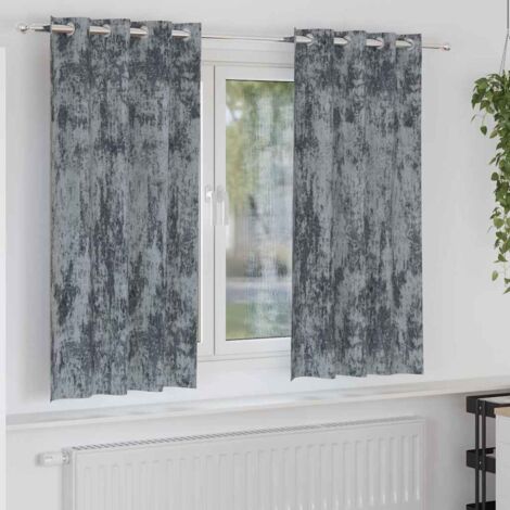 Rideau avec des rideaux 2 pcs Gris Argenté 175 x 140 cm Velours vidaXL