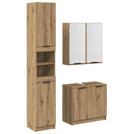 vidaXL Bathroom Cabinet Set 3 pcs Artisan Oak Engineered Wood (1/5)
