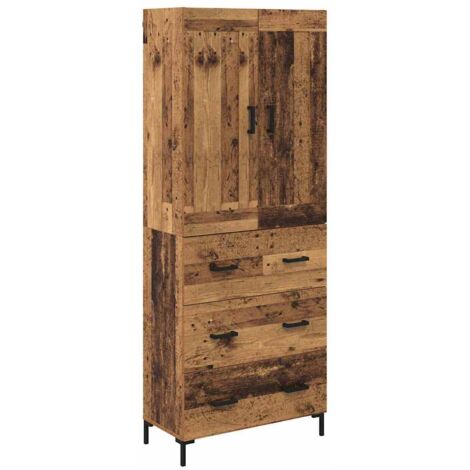 vidaXL  Highboard  with Drawer 2 pcs Old Wood Engineered Wood