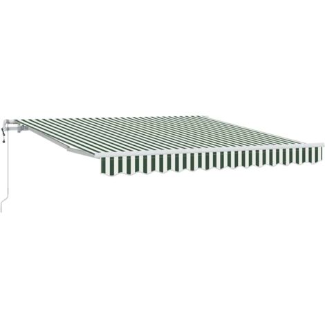 Auvent Rétractable 300 x 250 cm Vert et blanc vidaXL (1/5)