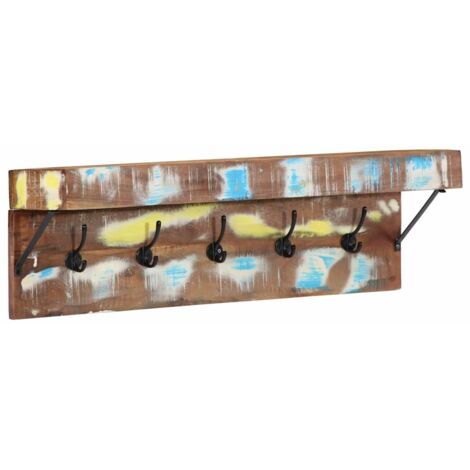 Porte-manteau avec étagère Marron Bois massif de récupération vidaXL (1/5)