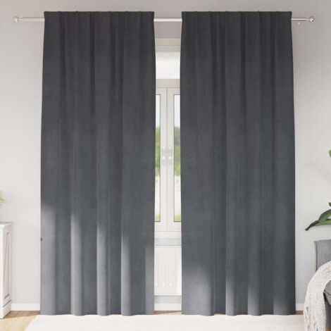 vidaXL Blackout Curtains 2 pcs Light Grey 140 x 260 cm Velvet