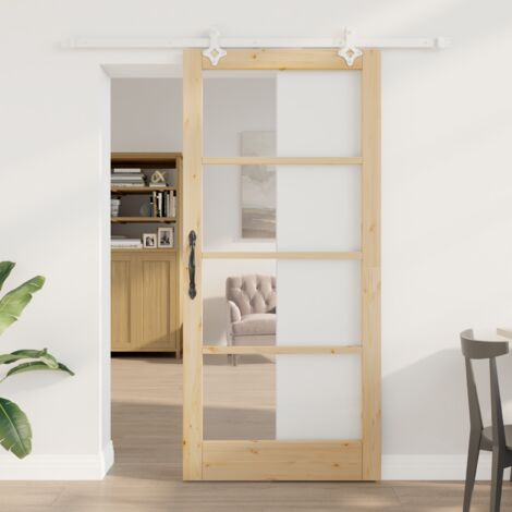 vidaXL Porte coulissante Naturel 93 x 202 cm