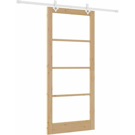 Porte Coulissante Marron 93 x 211 cm Bois et métal vidaXL