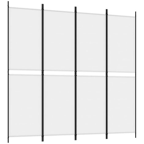 vidaXL 4-Panel Room Divider White 200x200 cm Fabric