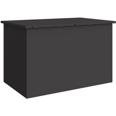 vidaXL Outdoor Storage Box Black 80 x 50.5 x 50 cm Galvanised Steel