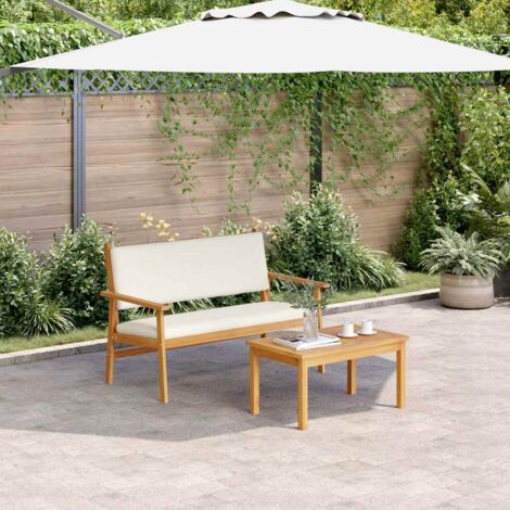 Vidaxl – Ensemble de canapé de jardin 2 places – Bois d'acacia massif marron – Banc et table inclus – Montage simple et rapide