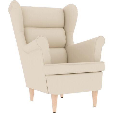 Vidaxl – Fauteuil relax blanc lin 74x84x100 cm – Mousse haute densité – Charge maximale 110 kg – Design élégant pour intérieur moderne