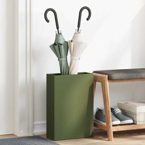 Porte-parapluie avec stockage Vert olive 28 x 12 x 41 cm Métal vidaXL