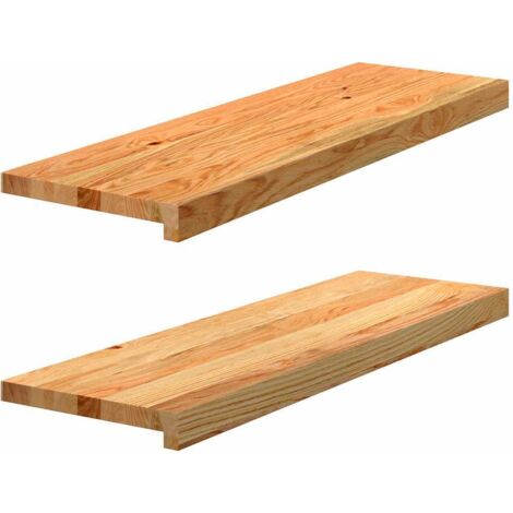 vidaXL Window Sills 2 pcs Light Brown 80x30x2 cm Solid Wood Oak