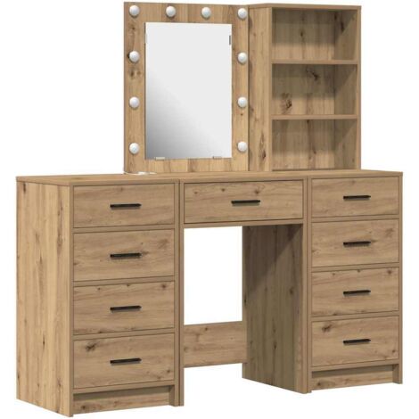 vidaXL  Dressing Table  with Drawer 3 pcs Artisan Oak Engineered Wood (1/5)