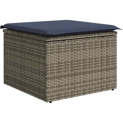 Tabouret de Jardin Gris 55 x 55 x 37cm polyrotin vidaXL