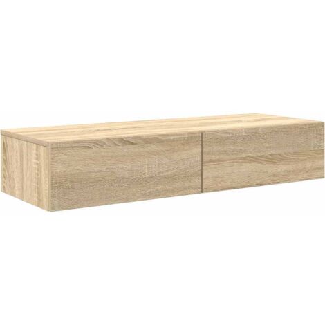 Vidaxl – Étagère murale avec tiroirs en bois d'ingénierie – Dimensions 100x36x19 cm – Résistante à l'humidité et à la déformation – Fixation murale facile