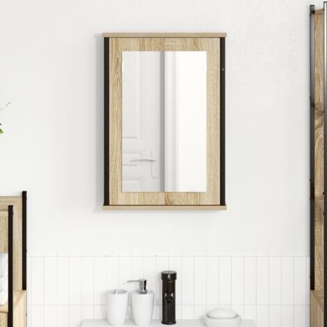 vidaXL Mirror Cabinet Sonoma Oak 42 x 12 x 60 cm Engineered Wood