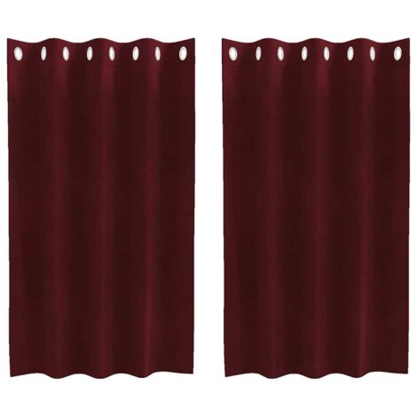 Rideaux 2 pcs Rouge bordeaux 140 x 140 cm Velours vidaXL
