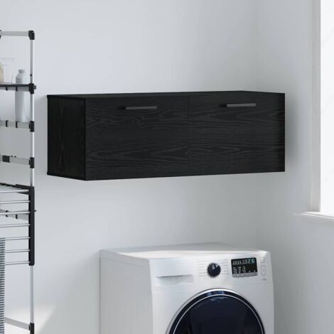 vidaXL  Wall-Mounted Cabinet  Wall-mounted Black Oak 100 x 36.5 x 35 cm