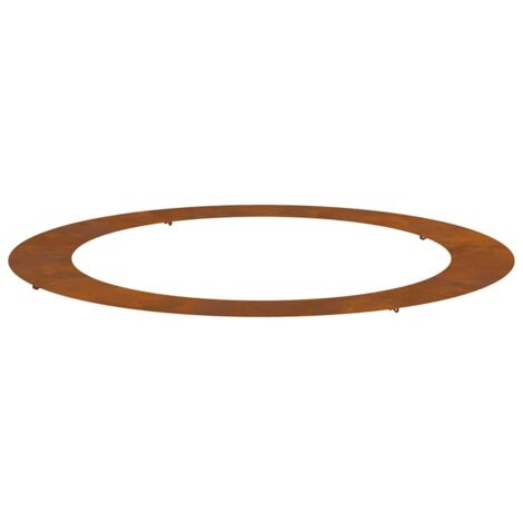 adapté pour anneau d'arbre plat Marron Ø90 / 120 cm Acier patiné vidaXL