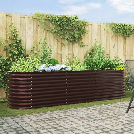 vidaXL Lit surélevé Marron 320 x 80 x 81 cm Acier