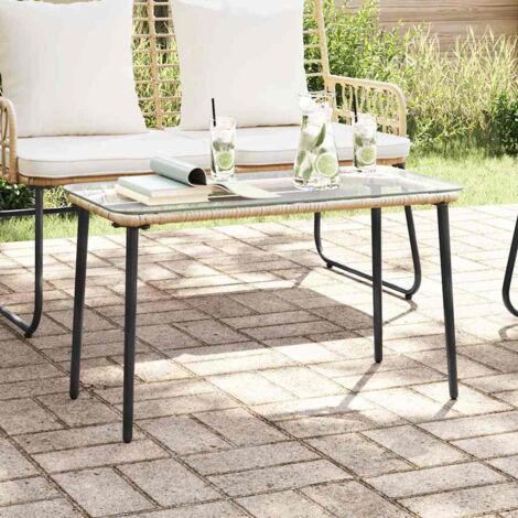 Table de Jardin Naturel 80 x 40 x 45.5 cm Poly rotin vidaXL (1/5)