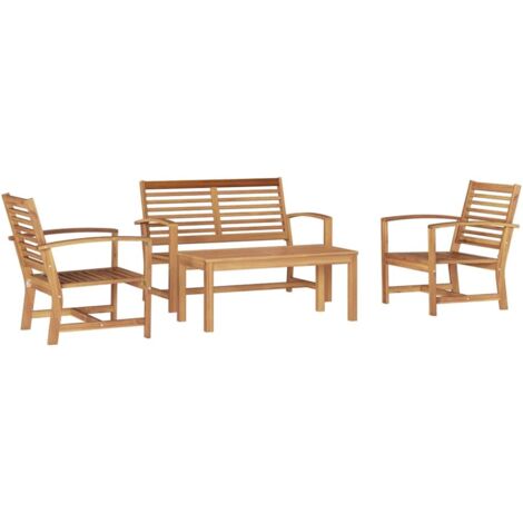 vidaXL Ensemble de canapé de jardin Naturel Bois de teck solide (1/5)