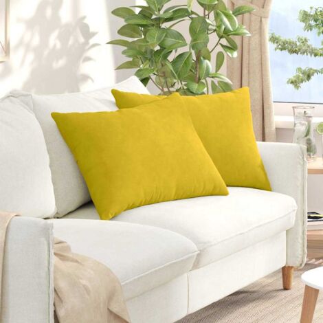 vidaXL  Sofa Pillows  2 pcs Yellow 70 x 50 cm Corduroy Fabric