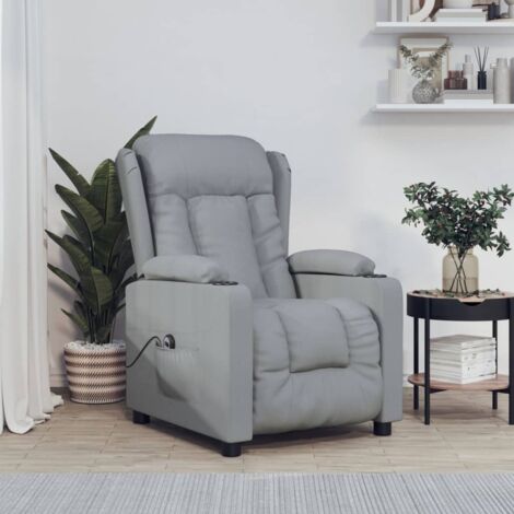Vidaxl – Fauteuil inclinable électrique gris clair – Tissu 100% polyester – Dimensions 72,5 x 96 x 99,5 cm – Moteur électrique 3 positions