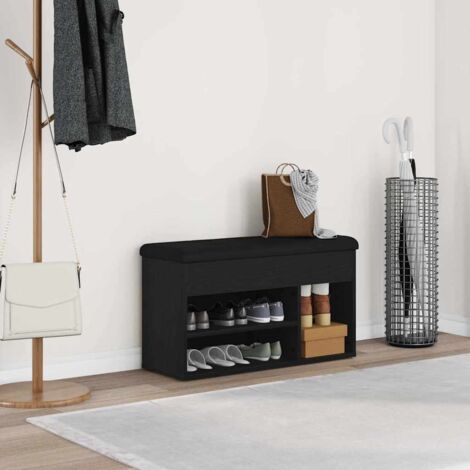 Banc à chaussures Noir 80 x 30 x 45 cm Bois d'ingénierie vidaXL