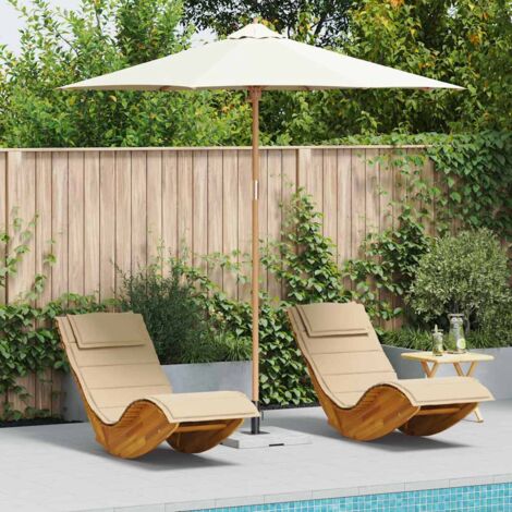 vidaXL Garden Parasol Cream White Ø 270 x 260 cm Bamboo