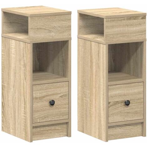 Vidaxl – Table de chevet 2 tiroirs – Bois d'ingénierie Sonoma – Dimensions 25x31x66 cm – Rangement pratique pour chambre