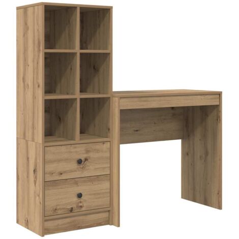 Bureau avec rangement 2 pcs chêne artisanal Bois d'ingénierie vidaXL