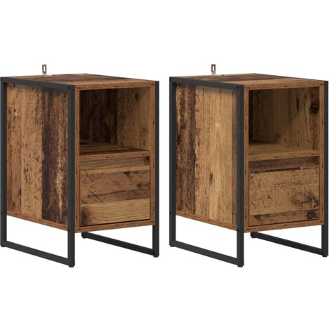 vidaXL Bedside Table 2 pcs Old Wood 39.5 x 30 x 50 cm Engineered Wood (1/5)