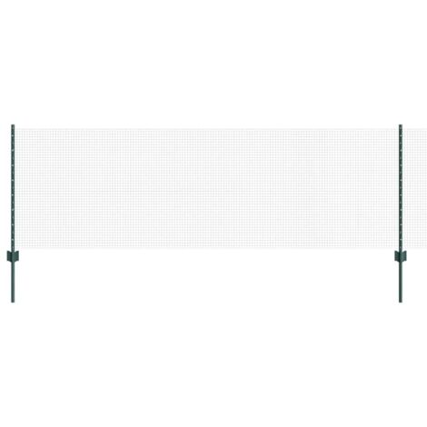 vidaXL Welded Wire Fence with Posts 25 x 0.8 m PVC-Coated Steel Green